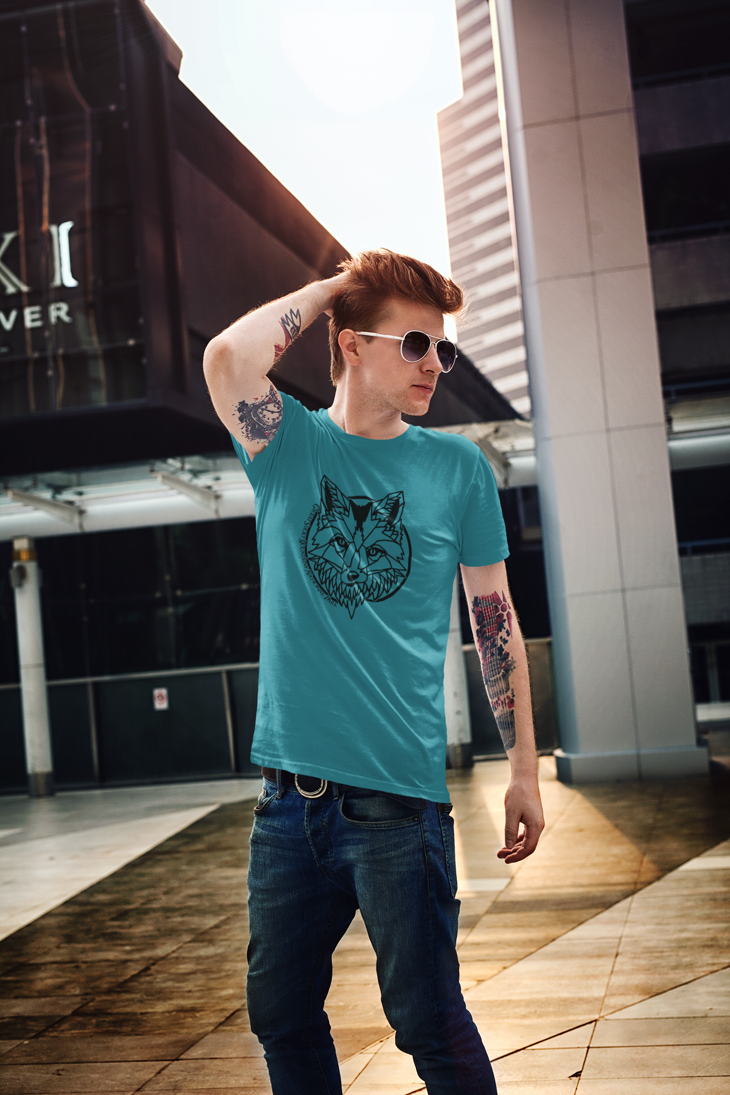 Abstract Wolf - Adult Unisex Crew Neck T-Shirt