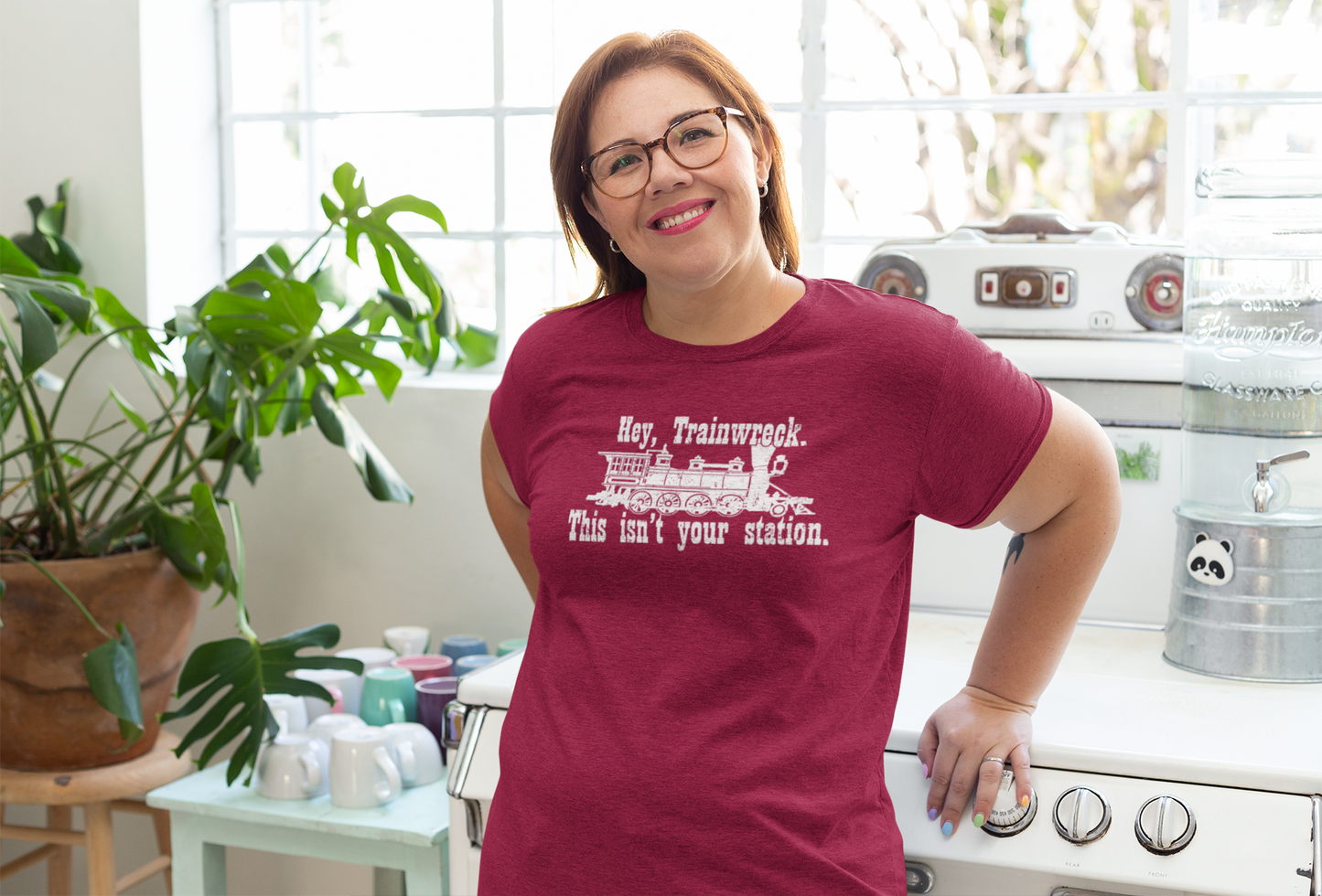 Trainwreck, This isn't your station! - Adult Unisex Crew Neck T-Shirt