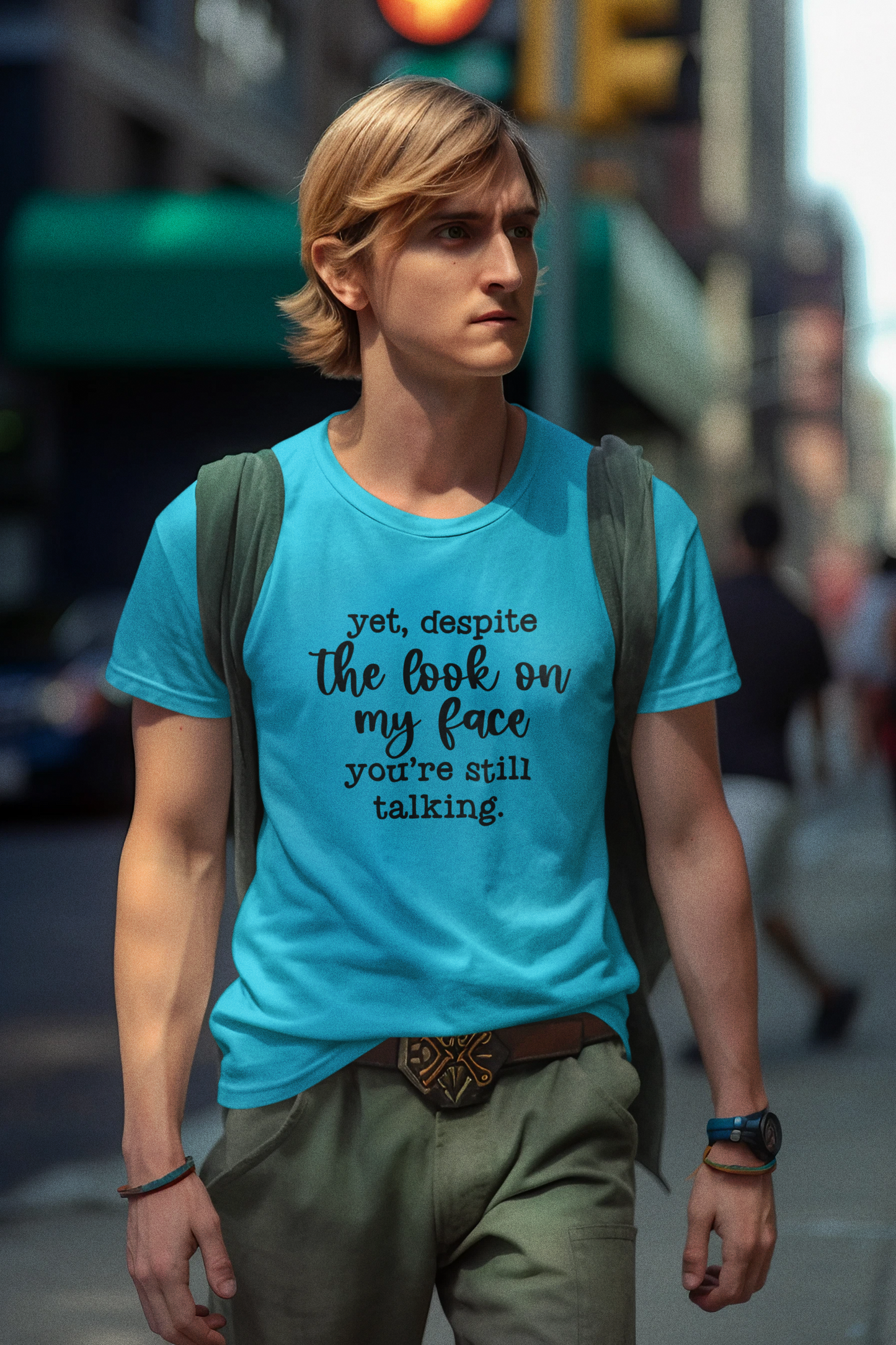 Despite my face you're still talking - Adult Unisex Crew Neck Shirt