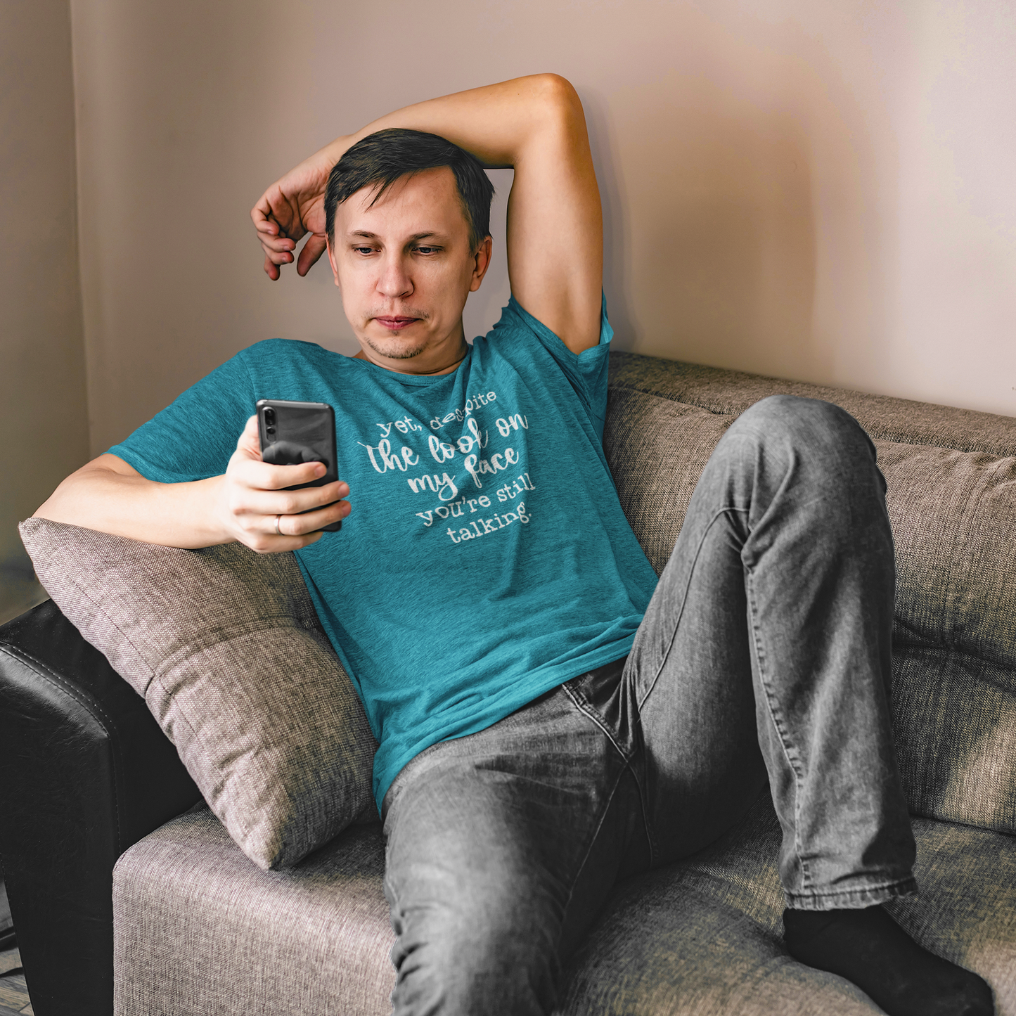 Despite my face you're still talking - Adult Unisex Crew Neck Shirt