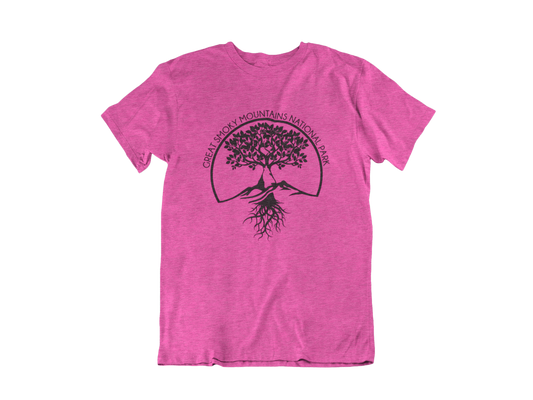 Deep Tree roots and wildlife  - Adult Unisex Crew Neck T-Shirt