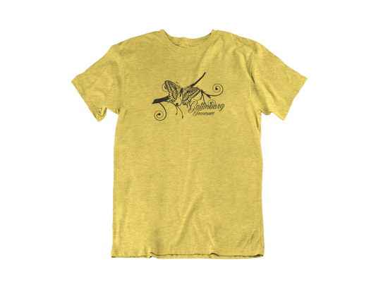 Butterfly on a branch - Adult Unisex Crew Neck Shirt