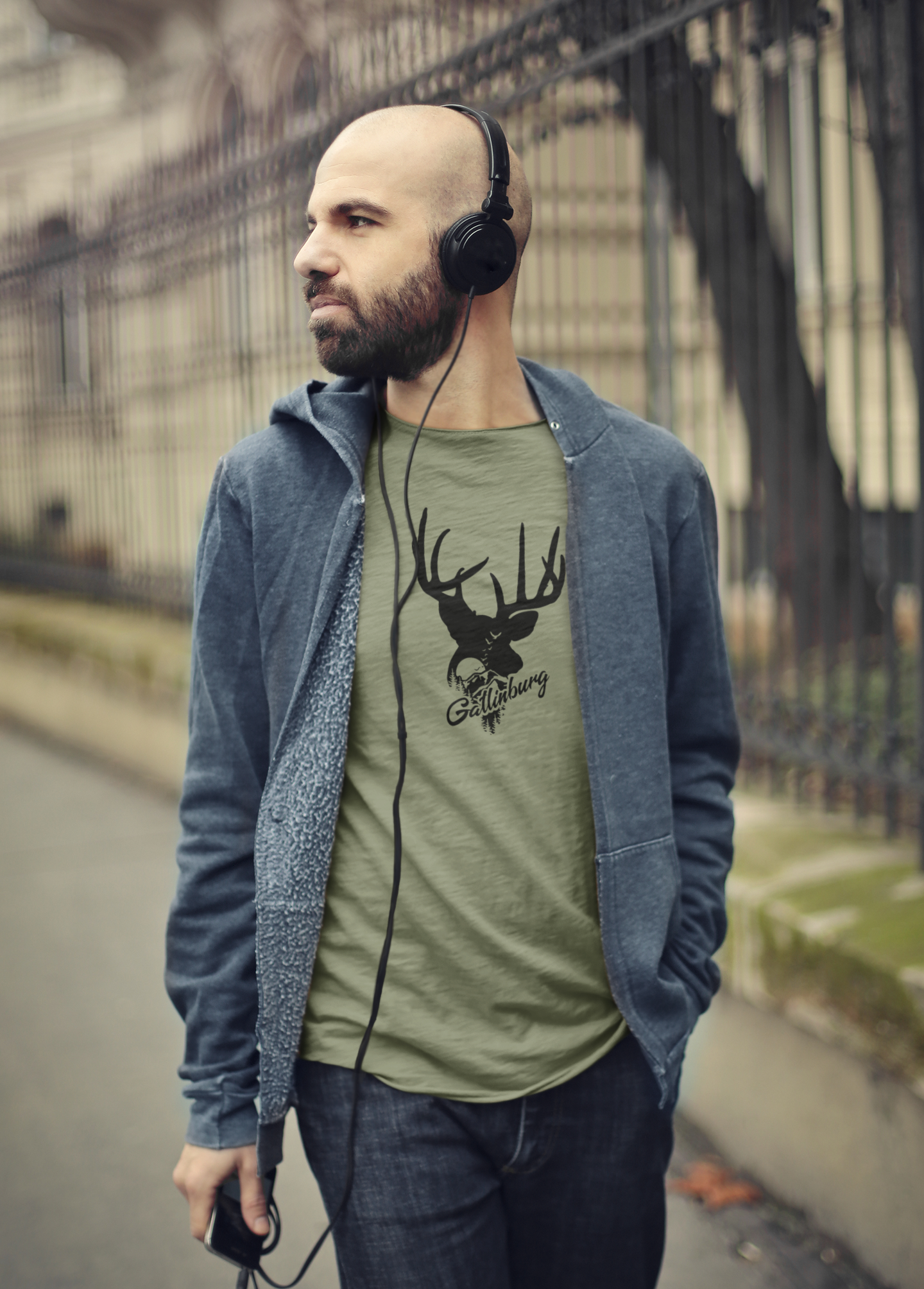 Deer Head - Adult Unisex Crew Neck T-Shirt