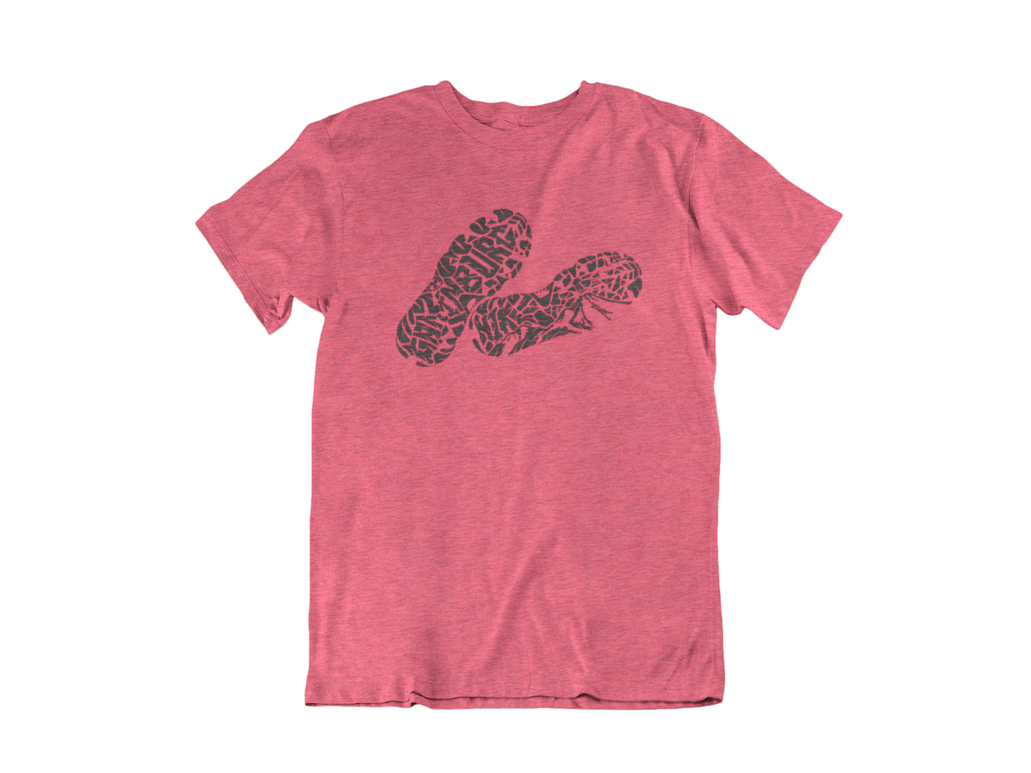 Hiking Boot Print (with hidden easter eggs!) - Adult Unisex Crew Neck T-Shirt