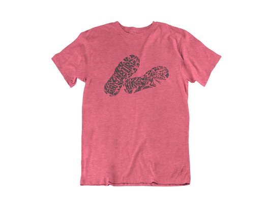 Hiking Boot Print (with hidden easter eggs!) - Adult Unisex Crew Neck T-Shirt