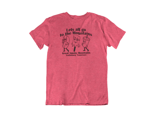 Let's all go to the mountains! - Adult Unisex Crew Neck T-Shirt