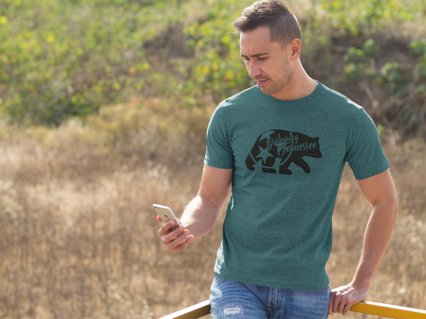 Tri Star Bear - Adult Unisex Crew Neck T-Shirt