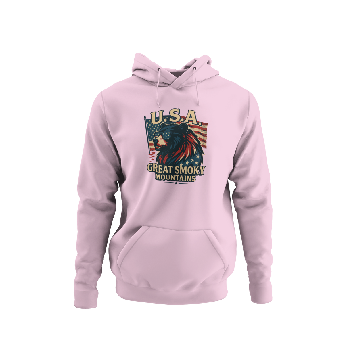 USA Patriotic Bear Head (Full Color Print) - T-Shirt, Hoodie or Sweatshirt.
